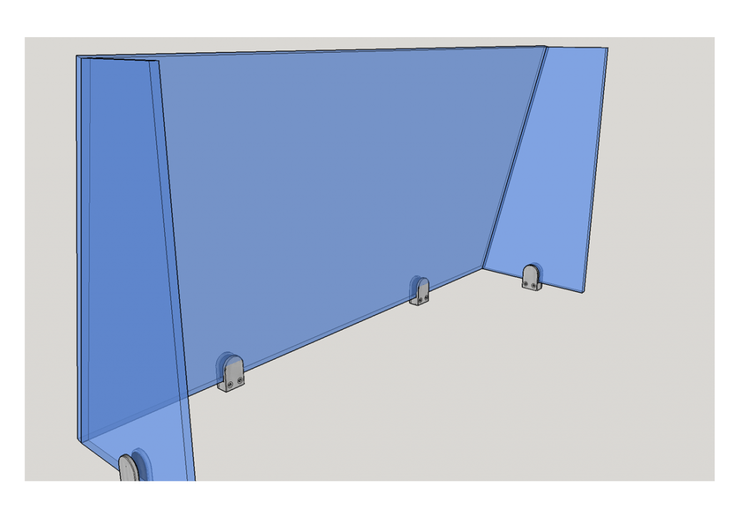 UV Bonded Protection Screen with Clamps MyColourGlass