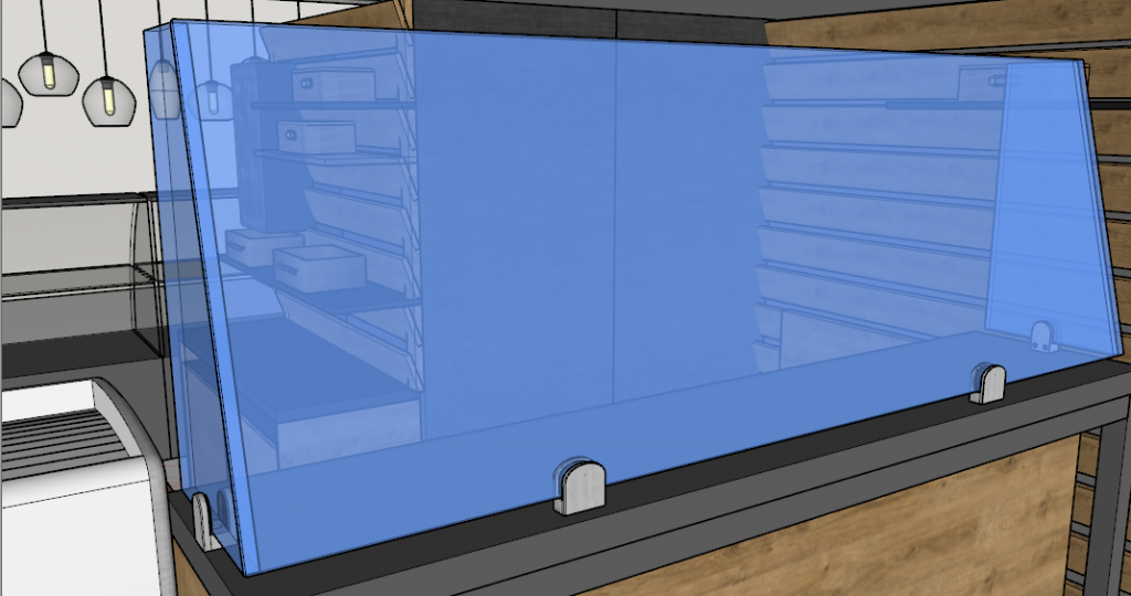 UV Bonded Protection Screen with Clamps MyColourGlass